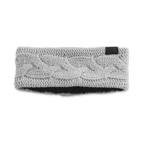 NWT The North Face Women\'s Cable Minna Earband TNF Light Grey Heather One Size
